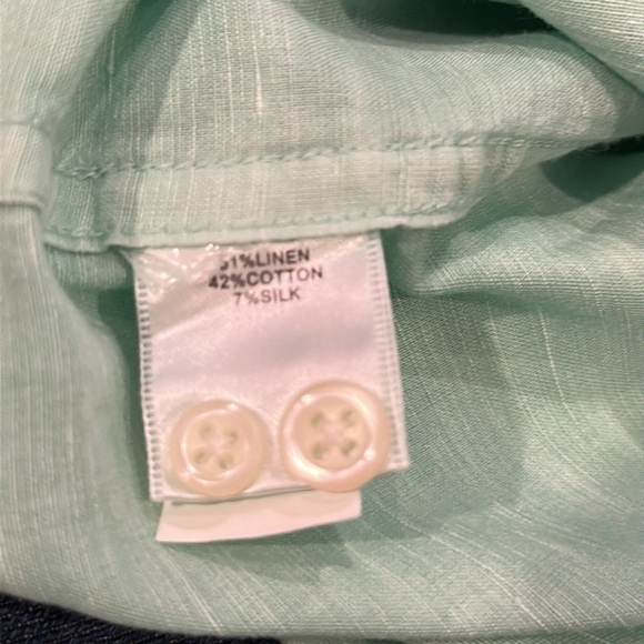 PETER MILLAR LIGHT GREEN LINEN SILK AND COTTON MENS SHIRT - Picture 12 of 13